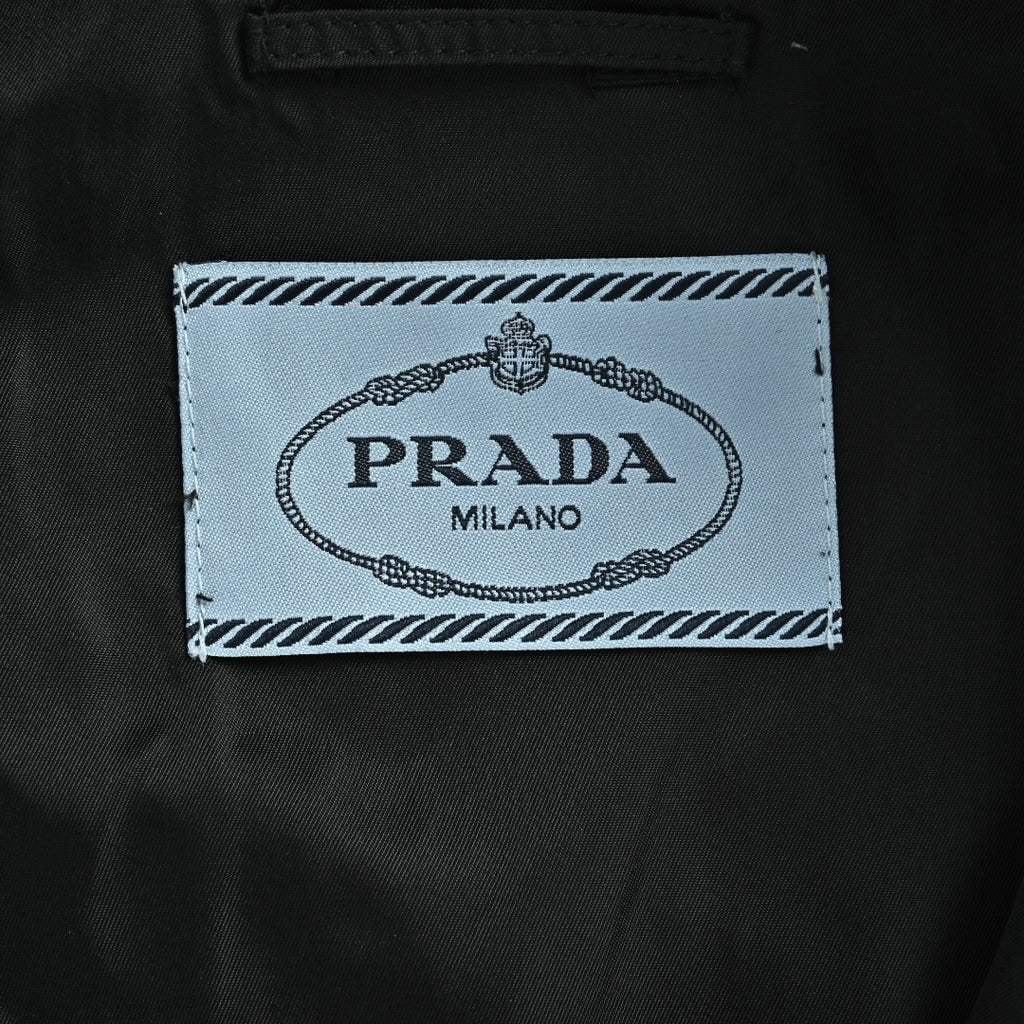 Prada Triangle-Logo High-Collar Zip Jacket | Black