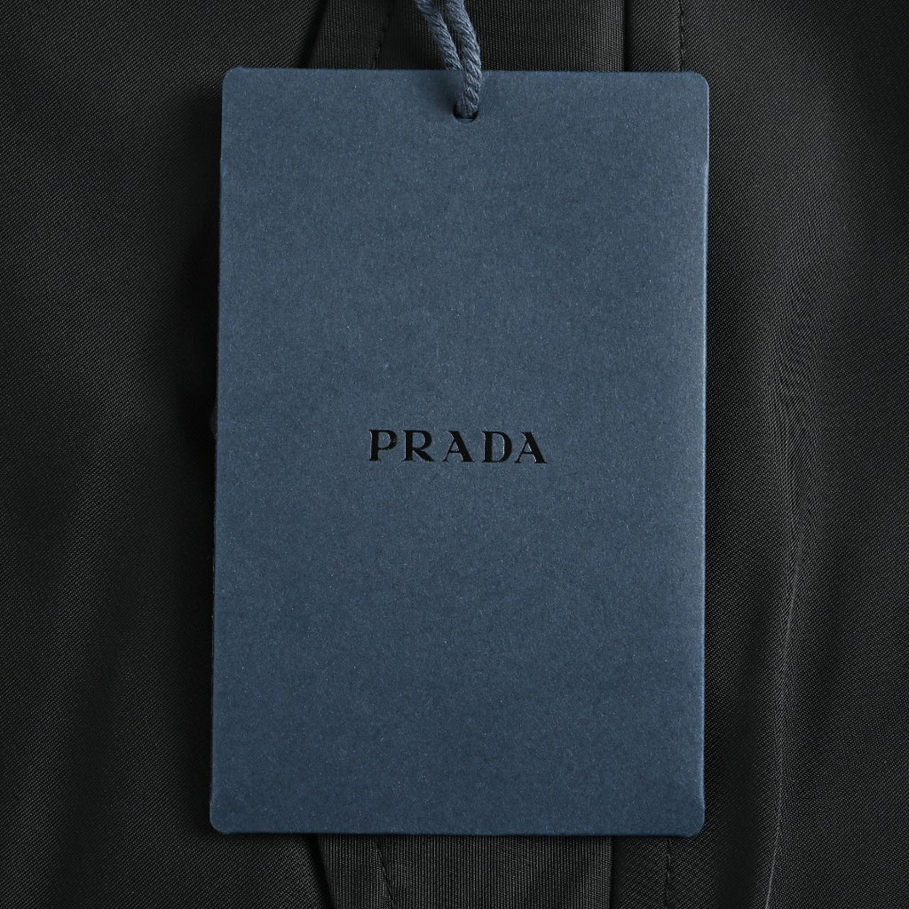 Prada Triangle-Logo High-Collar Zip Jacket | Black