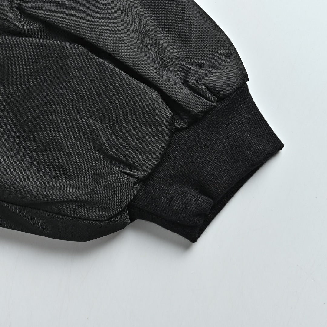 Prada Triangle-Logo High-Collar Zip Jacket | Black