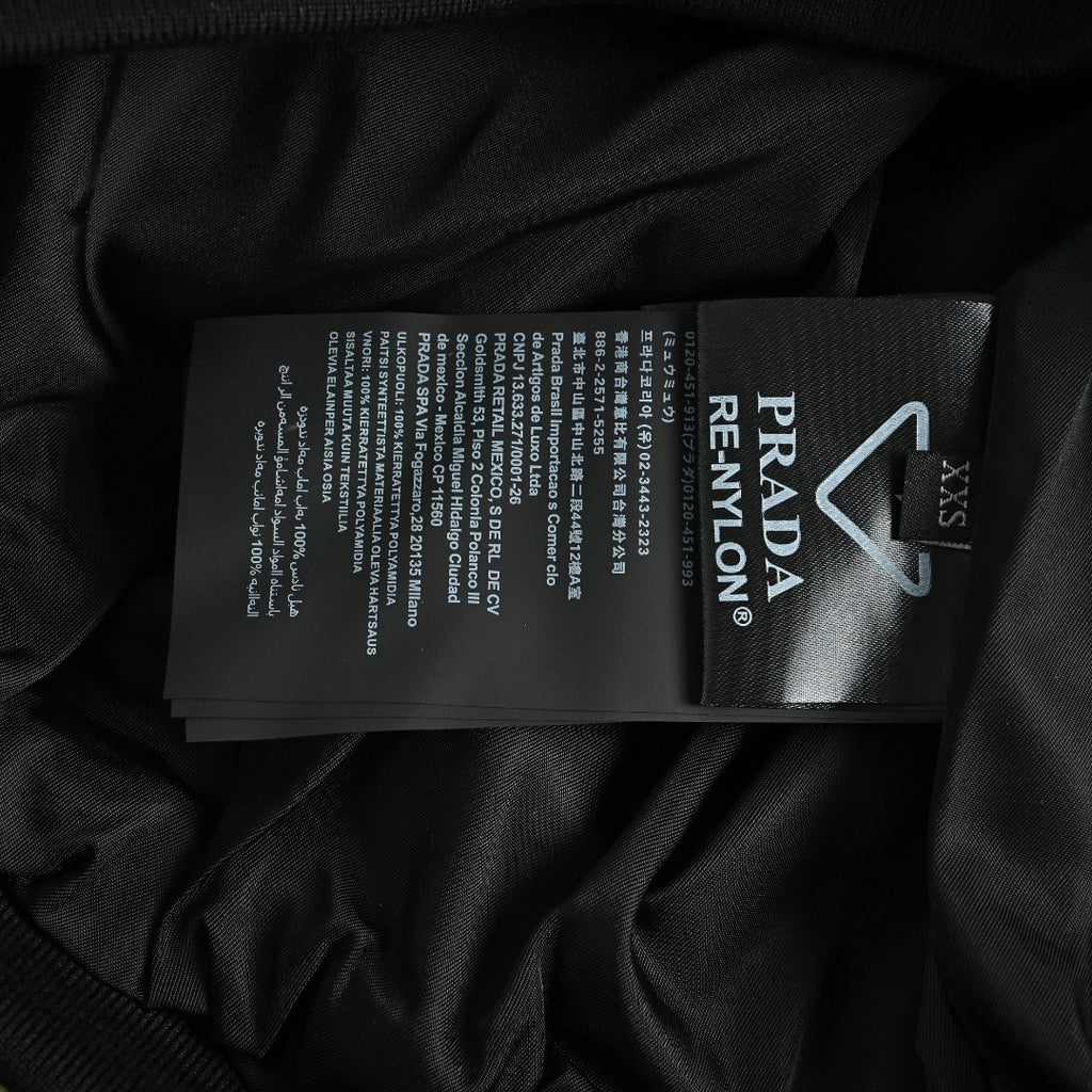 Prada Triangle-Logo High-Collar Zip Jacket | Black
