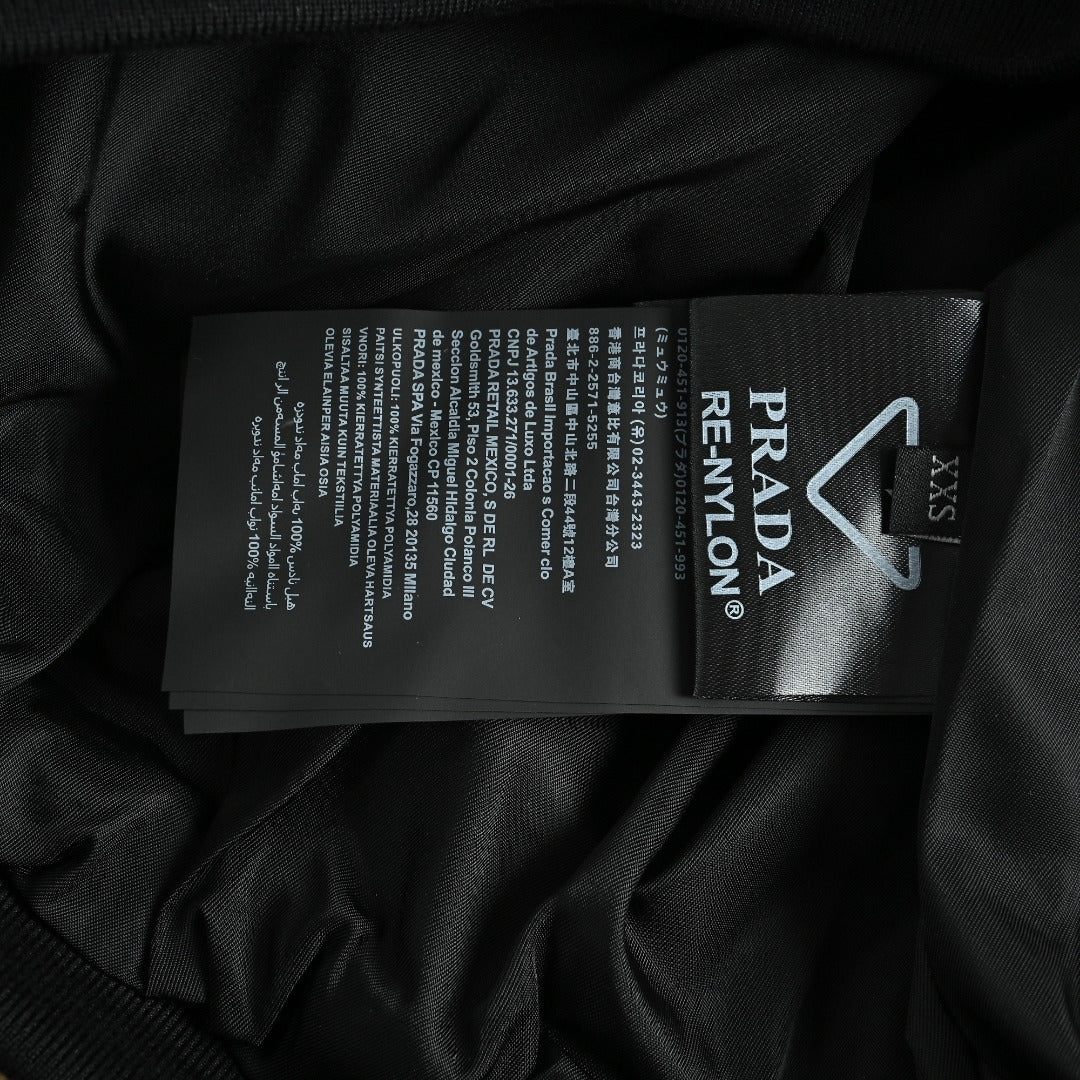 Prada Triangle-Logo High-Collar Zip Jacket | Black