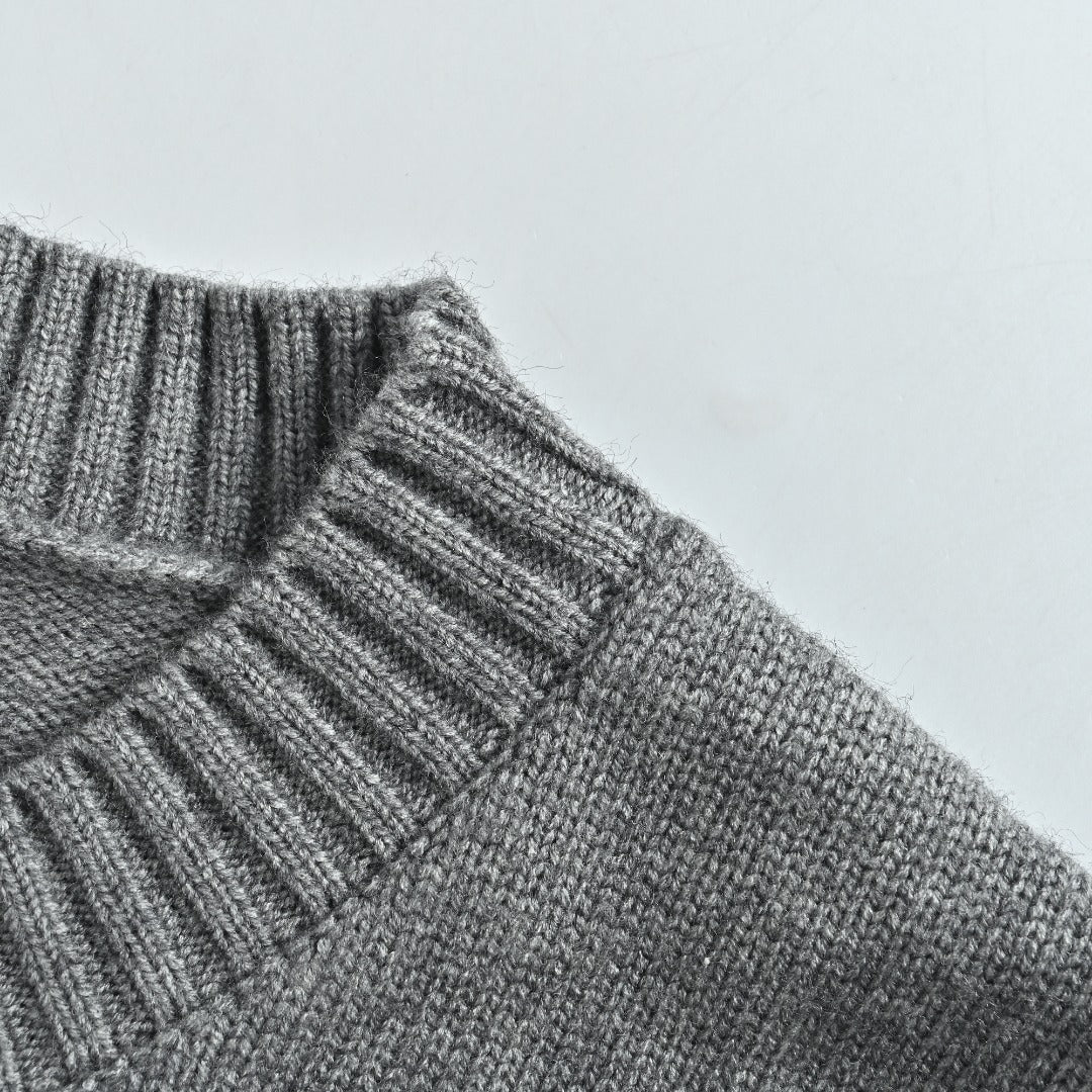 Chrome Hearts Cross Leather-Patch Intarsia Crewneck Sweater | Grey