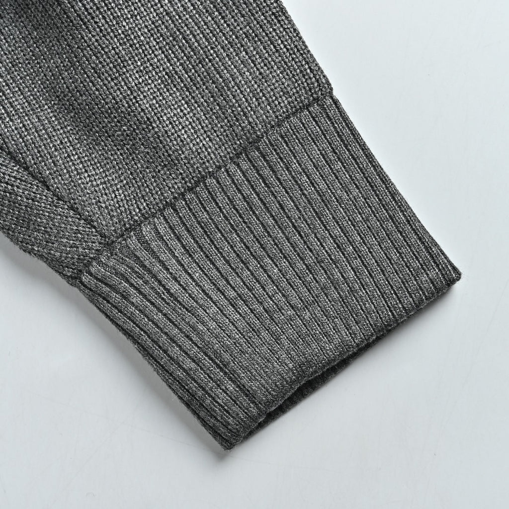 Chrome Hearts Blue Cross Leather-Patch Ribbed Zip Jacket | Charcoal