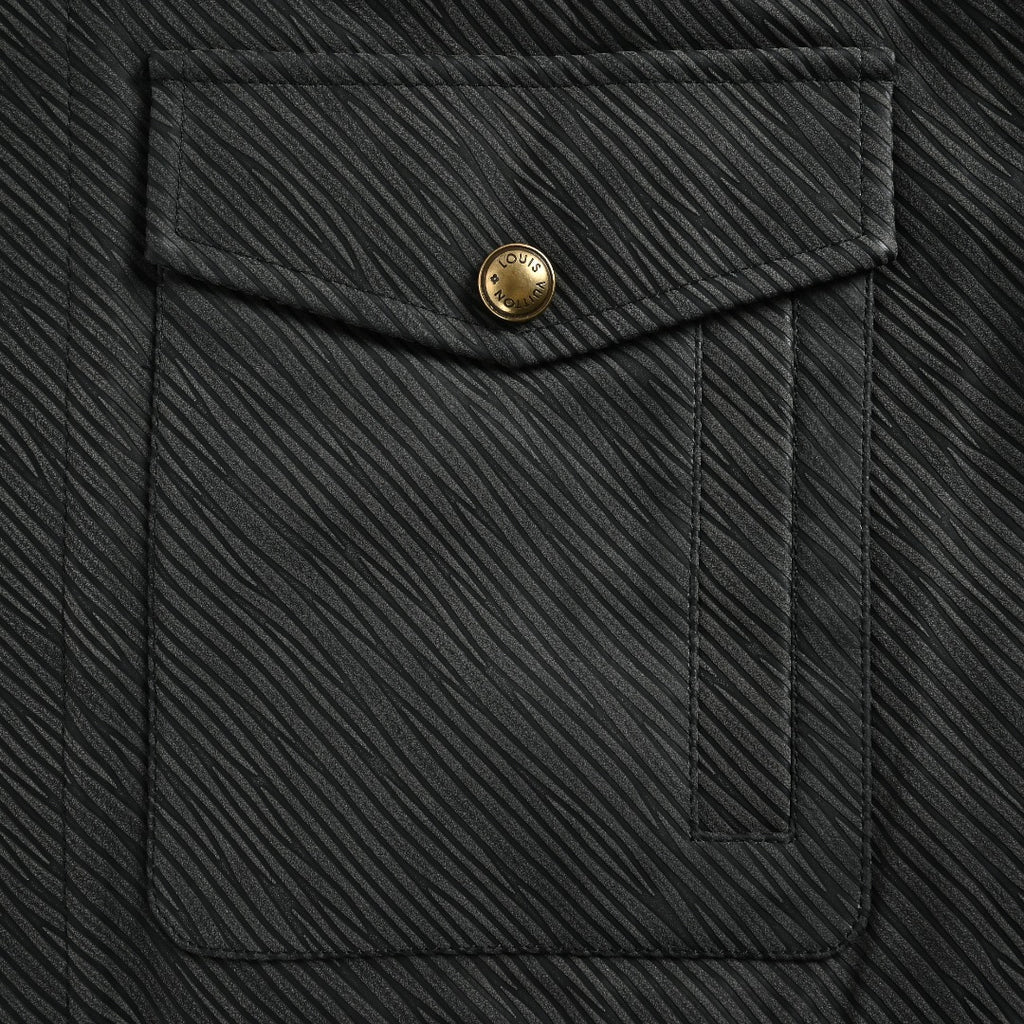 Louis Vuitton Twill-Textured Epaulette Jacket with Gold-Tone Buttons | Black
