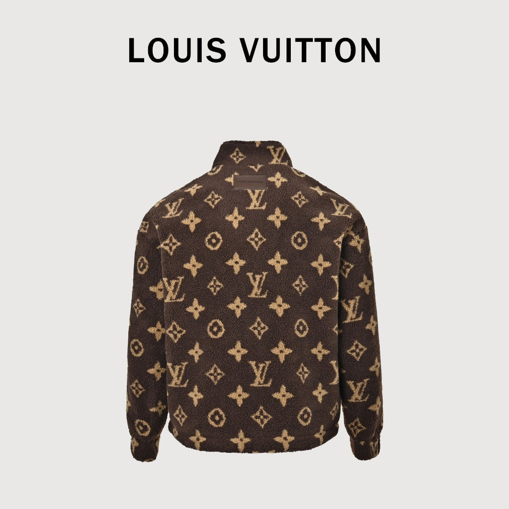 Louis Vuitton Monogram Teddy Fleece Zip Jacket | Dark Brown