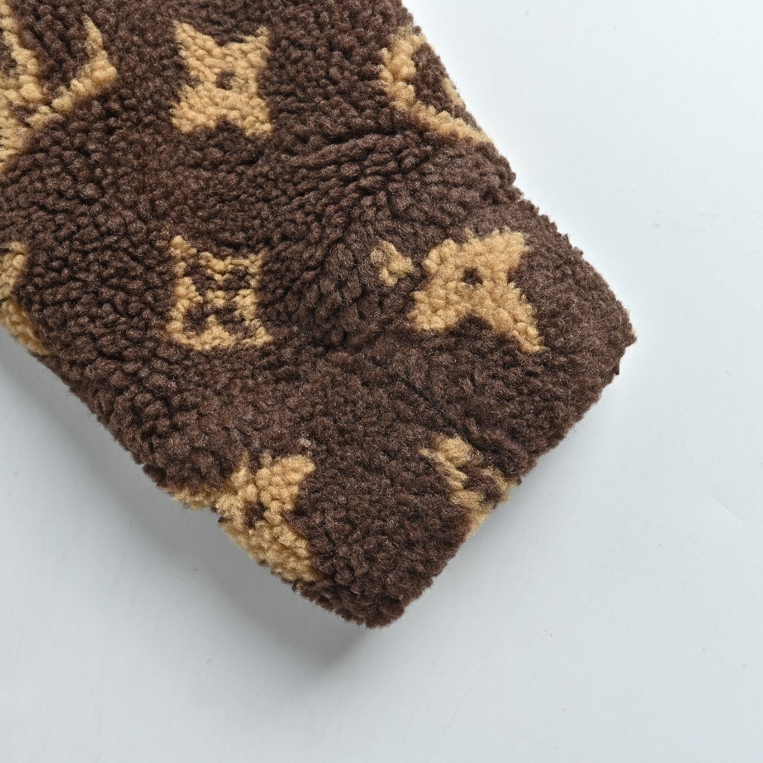 Louis Vuitton Monogram Teddy Fleece Zip Jacket | Dark Brown