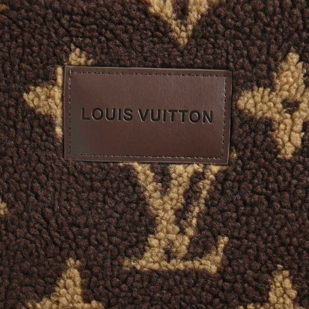 Louis Vuitton Monogram Teddy Fleece Zip Jacket | Dark Brown
