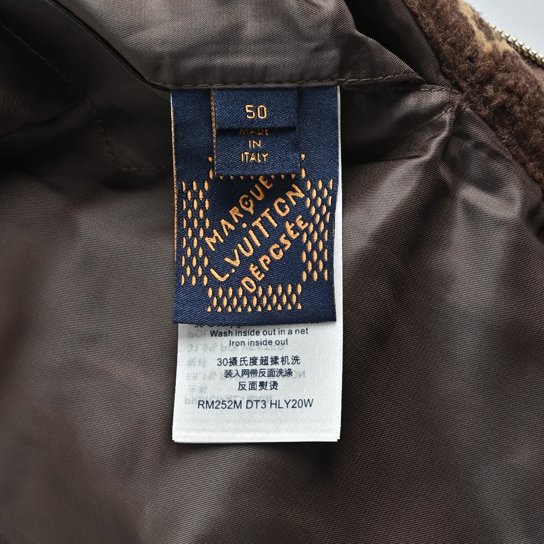 Louis Vuitton Monogram Teddy Fleece Zip Jacket | Dark Brown