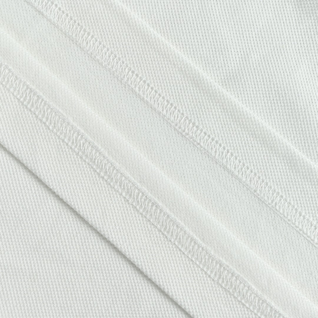 Burberry Check-Collar Long-Sleeve Piqué Polo Shirt | White