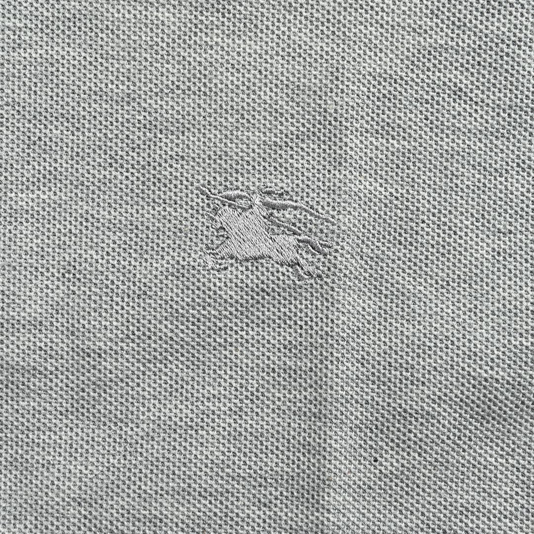 Burberry Check-Collar Long-Sleeve Piqué Polo Shirt | Light Grey