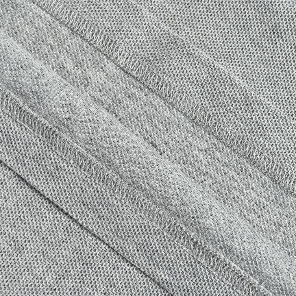 Burberry Check-Collar Long-Sleeve Piqué Polo Shirt | Light Grey