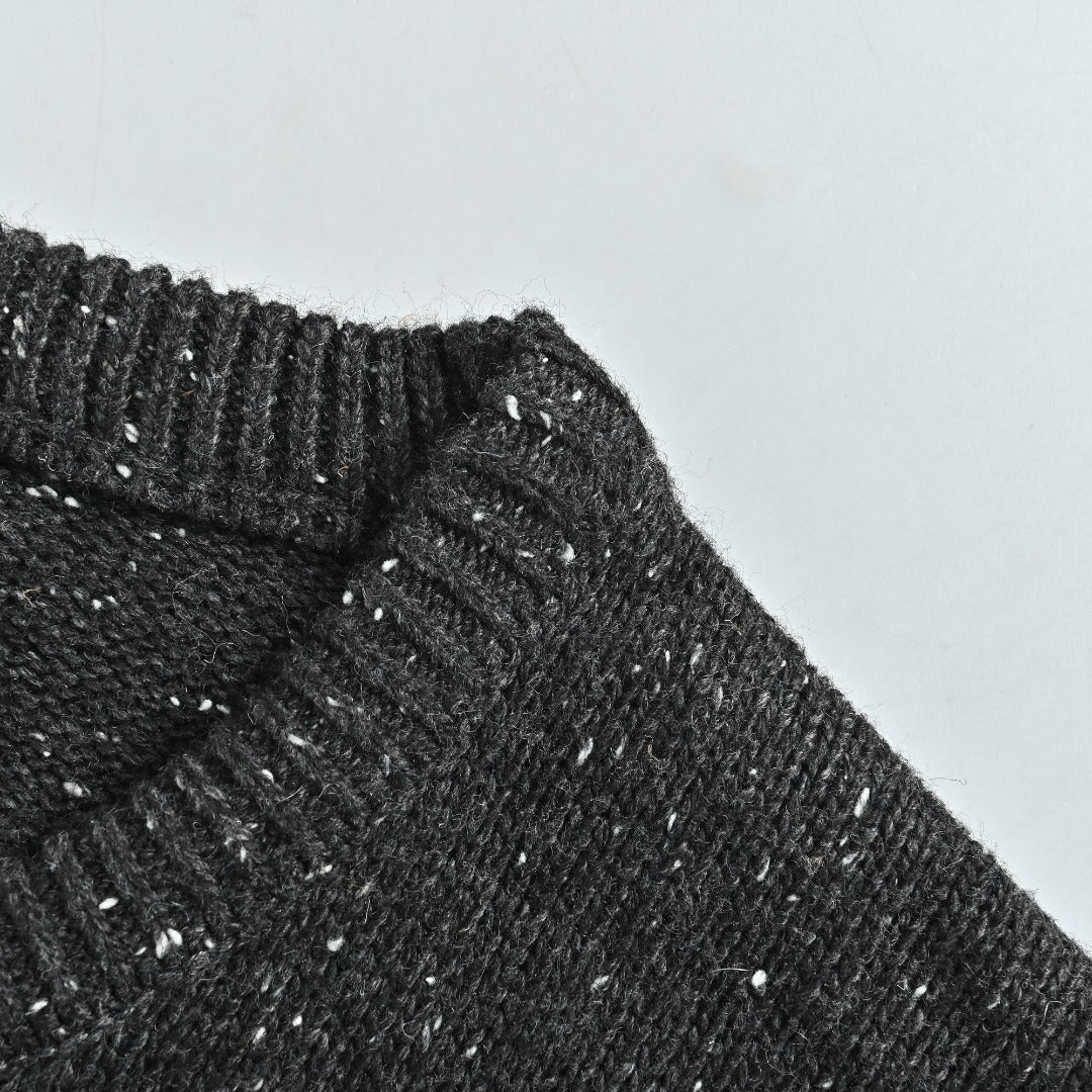 Dior CD-Embroidered Speckled Crewneck Sweater | Charcoal