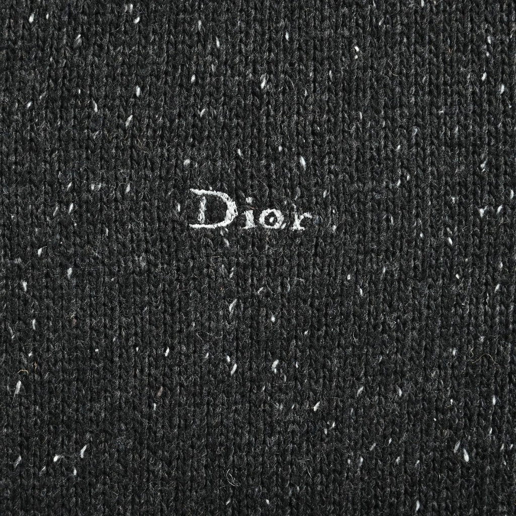 Dior CD-Embroidered Speckled Crewneck Sweater | Charcoal