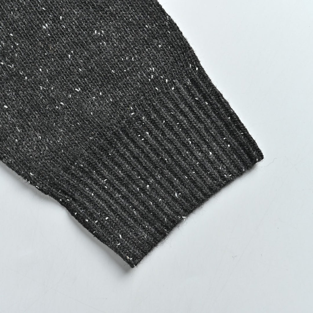 Dior CD-Embroidered Speckled Crewneck Sweater | Charcoal