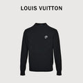 Louis Vuitton Checkerboard Bead-Embroidered Crewneck Sweater | Black