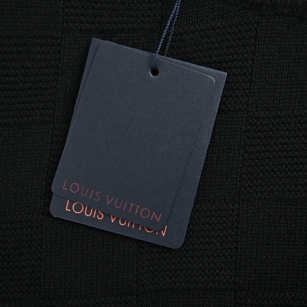 Louis Vuitton Checkerboard Bead-Embroidered Crewneck Sweater | Black