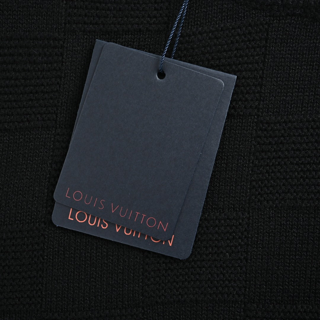 Louis Vuitton Checkerboard Bead-Embroidered Crewneck Sweater | Black