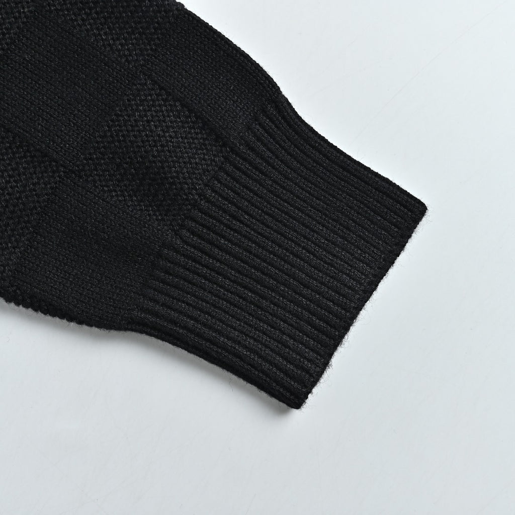 Louis Vuitton Checkerboard Bead-Embroidered Crewneck Sweater | Black