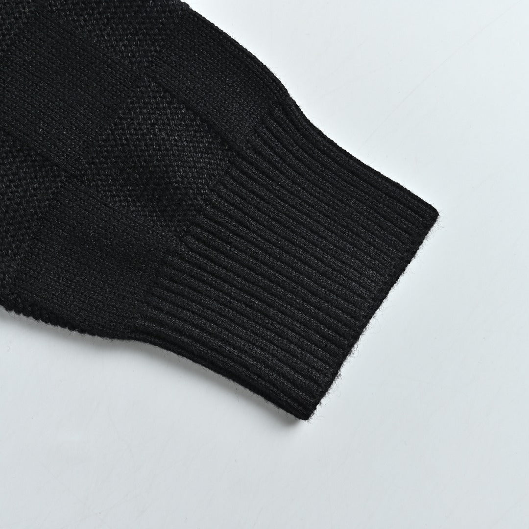 Louis Vuitton Checkerboard Bead-Embroidered Crewneck Sweater | Black