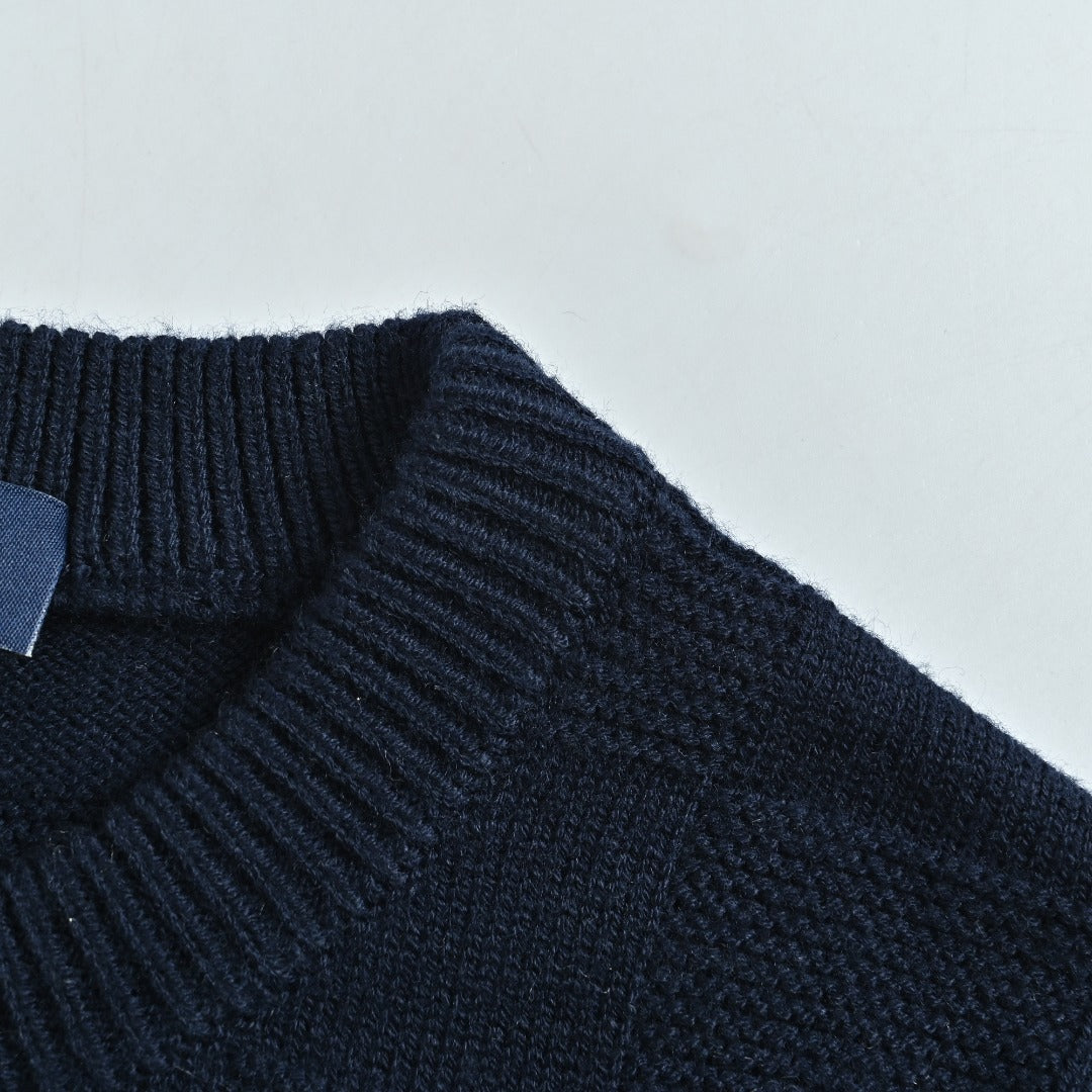 Louis Vuitton Checkerboard Bead-Embroidered Crewneck Sweater | Navy