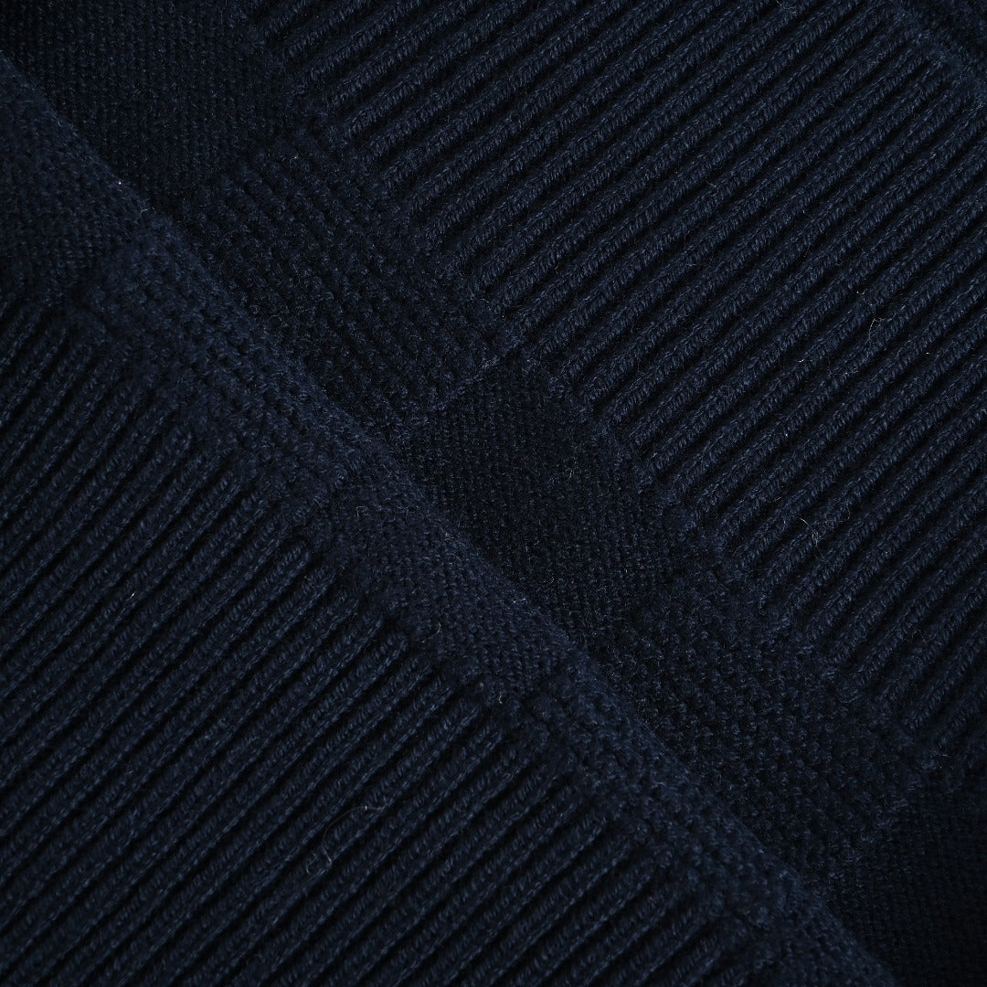 Louis Vuitton Checkerboard Bead-Embroidered Crewneck Sweater | Navy