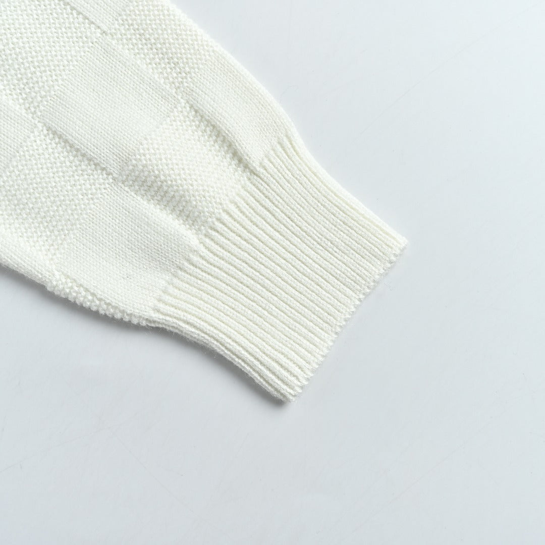 Louis Vuitton Checkerboard Bead-Embroidered Crewneck Sweater | White
