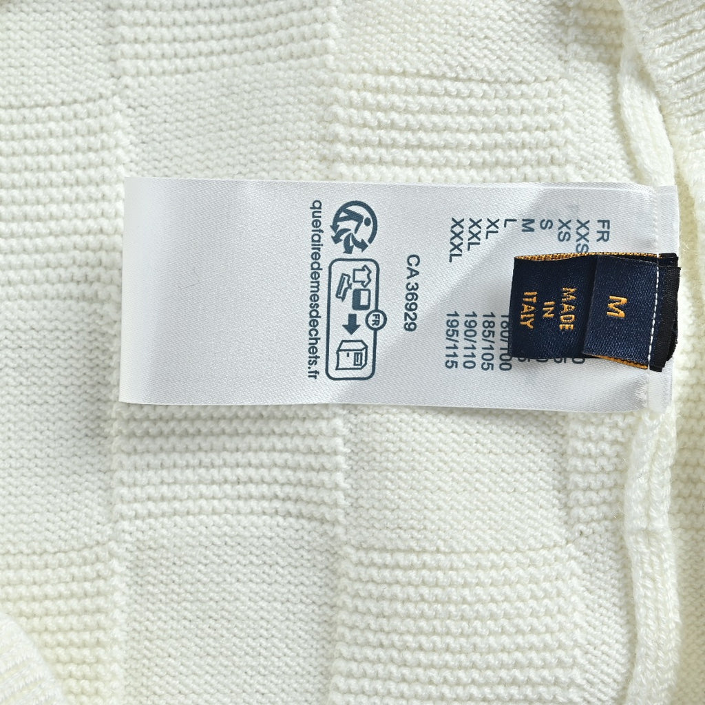 Louis Vuitton Checkerboard Bead-Embroidered Crewneck Sweater | White