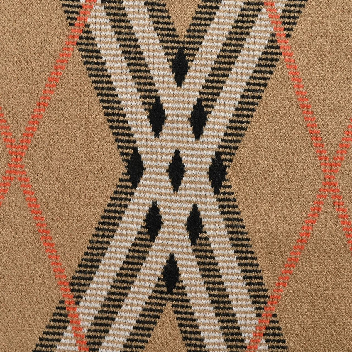 Burberry Diagonal Check Crewneck Knit Sweater | Camel