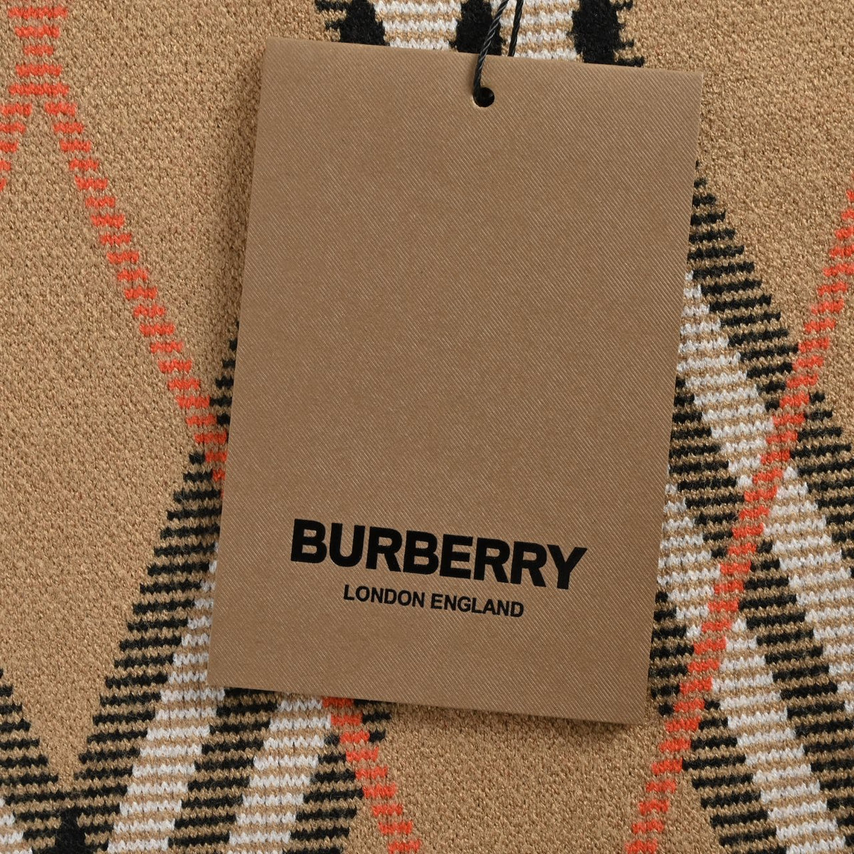Burberry Diagonal Check Crewneck Knit Sweater | Camel