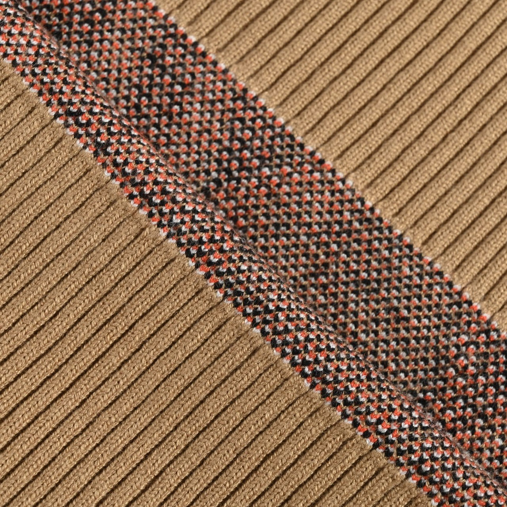 Burberry Diagonal Check Crewneck Knit Sweater | Camel