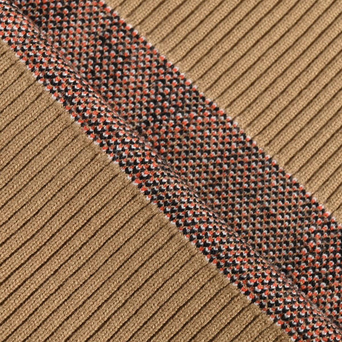 Burberry Diagonal Check Crewneck Knit Sweater | Camel