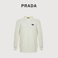 Prada Triangle-Logo Crewneck Knit Sweater | Ivory