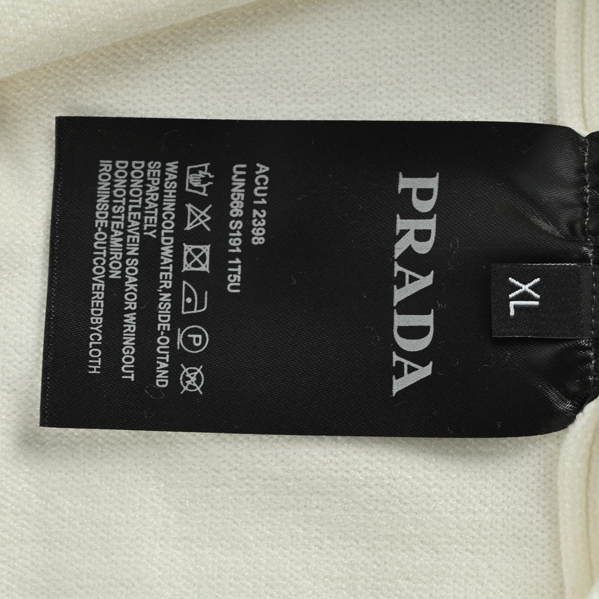 Prada Triangle-Logo Crewneck Knit Sweater | Ivory