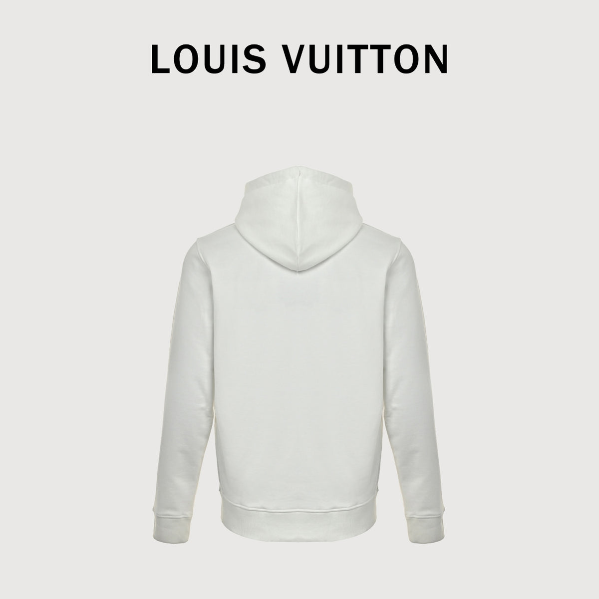 Louis Vuitton Embossed Leather-Patch Pullover Hoodie | Ivory