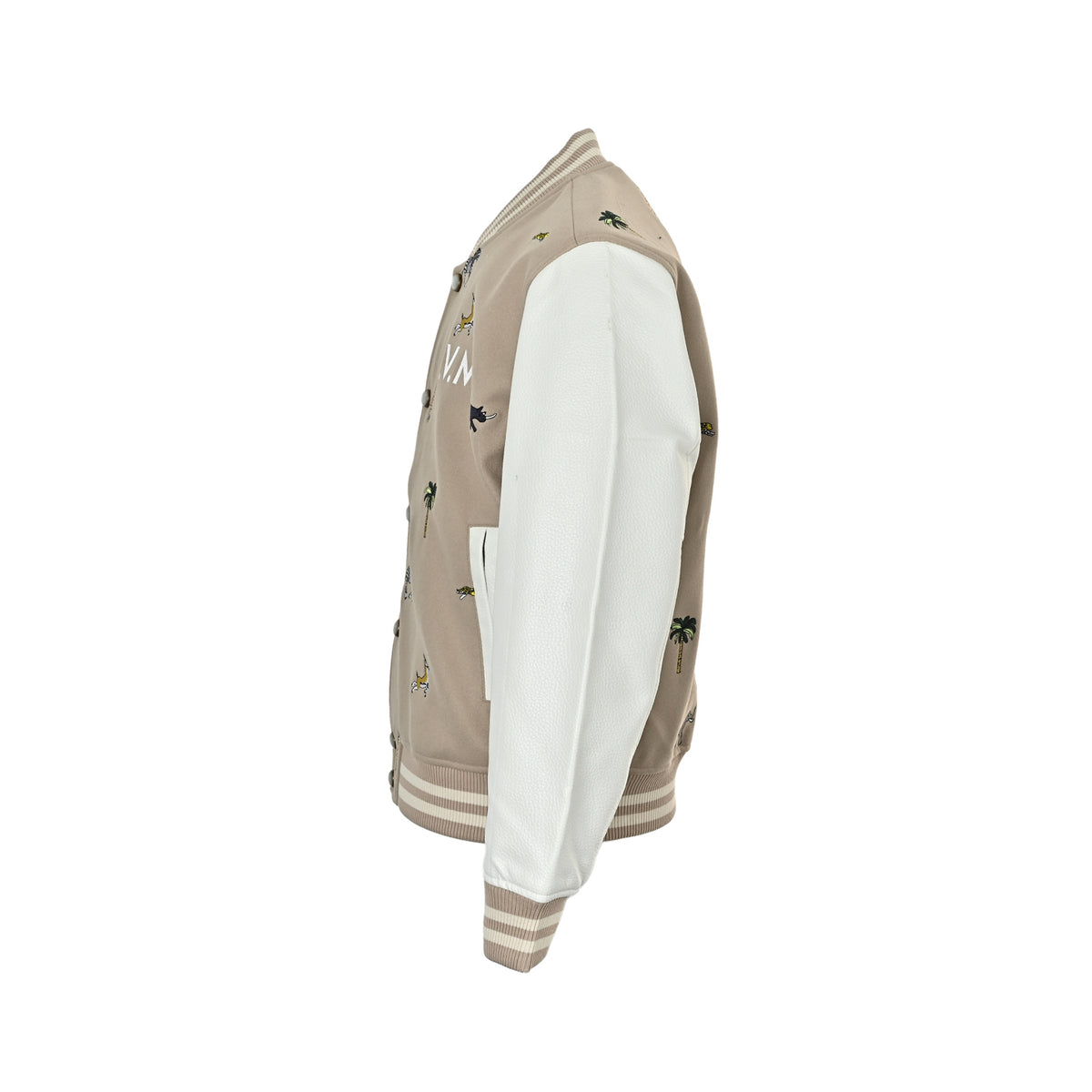 Louis Vuitton Animal-Embroidered Varsity Jacket | Beige & Ivory