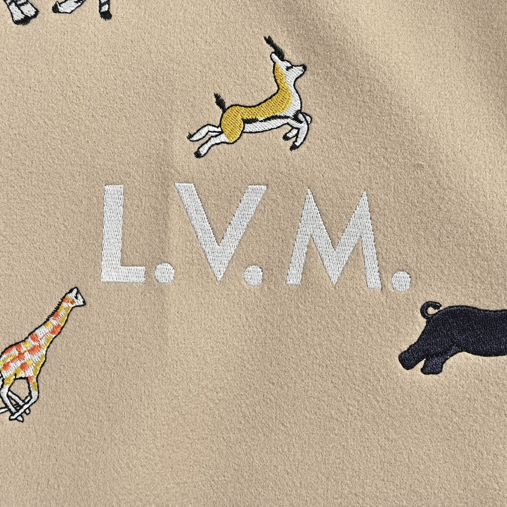 Louis Vuitton Animal-Embroidered Varsity Jacket | Beige & Ivory