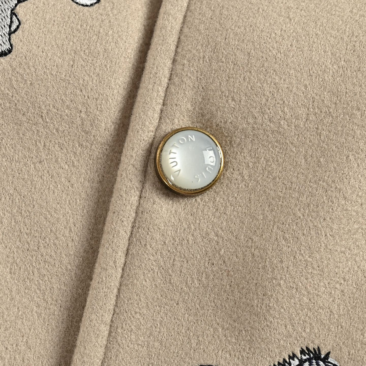 Louis Vuitton Animal-Embroidered Varsity Jacket | Beige & Ivory