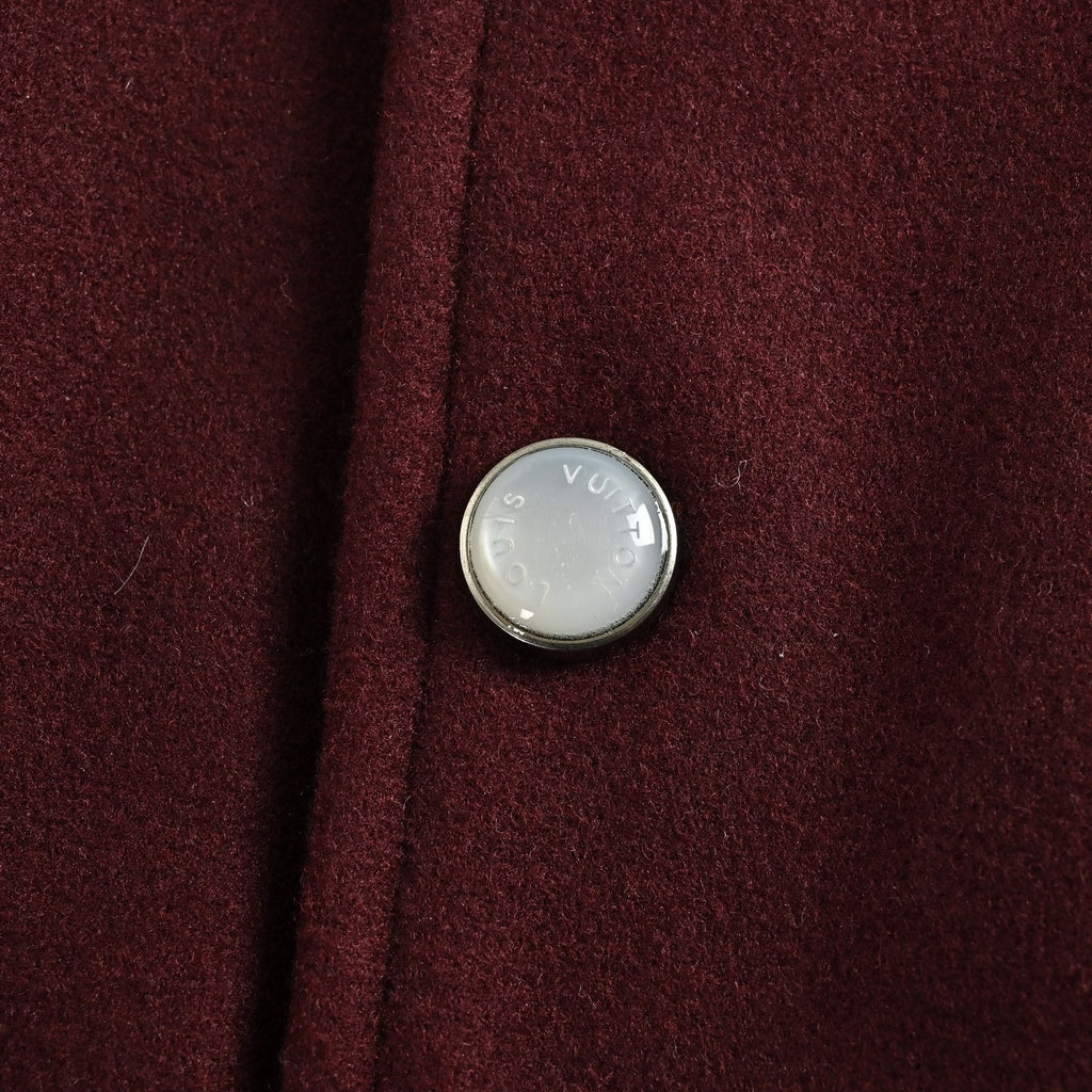 Louis Vuitton Embroidered Letter-Emblem Varsity Jacket | Burgundy & Cream