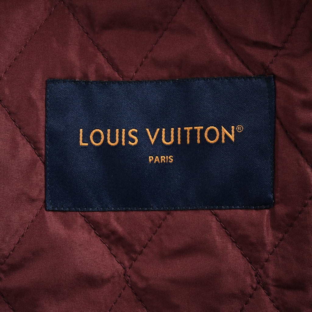 Louis Vuitton Embroidered Letter-Emblem Varsity Jacket | Burgundy & Cream