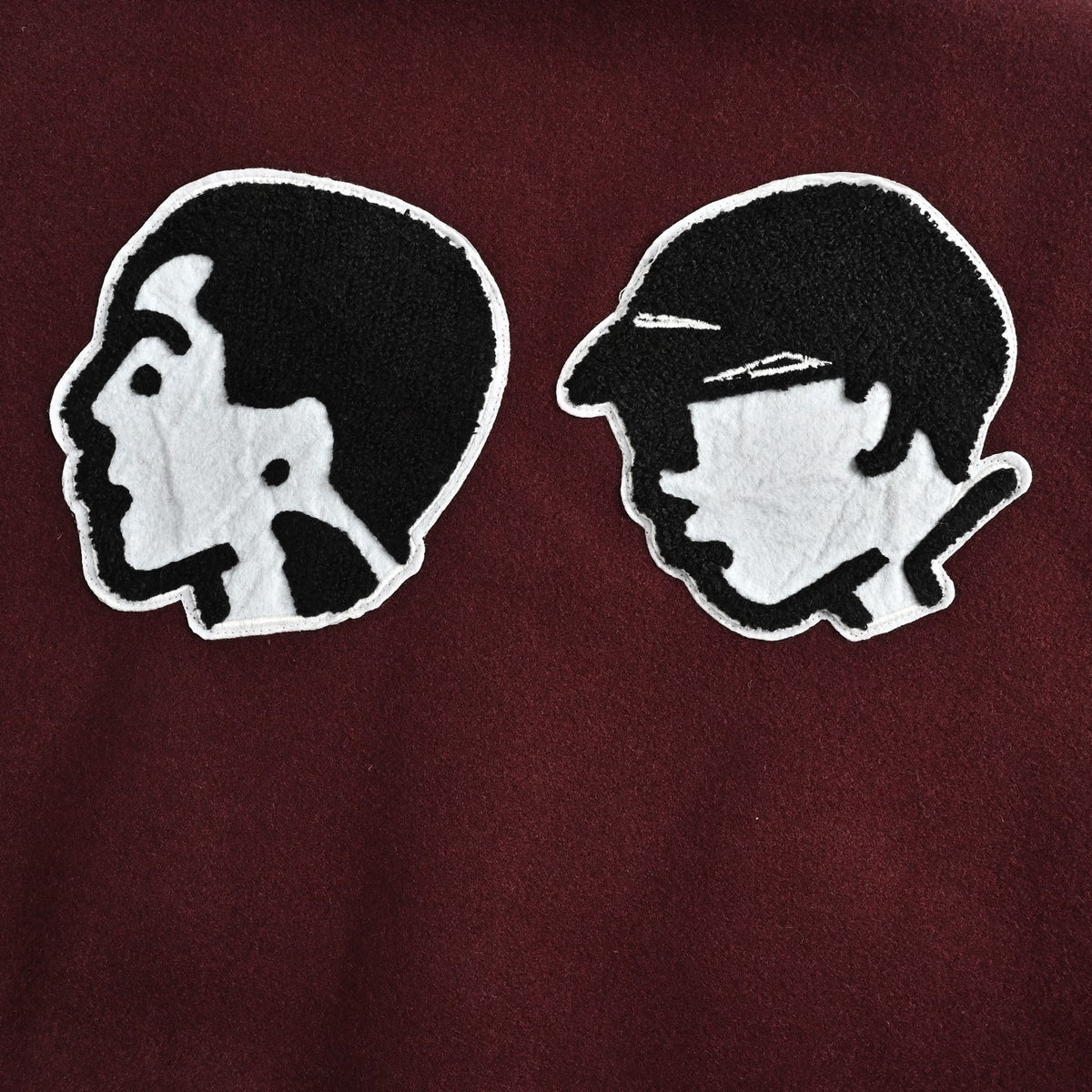 Louis Vuitton Embroidered Letter-Emblem Varsity Jacket | Burgundy & Cream
