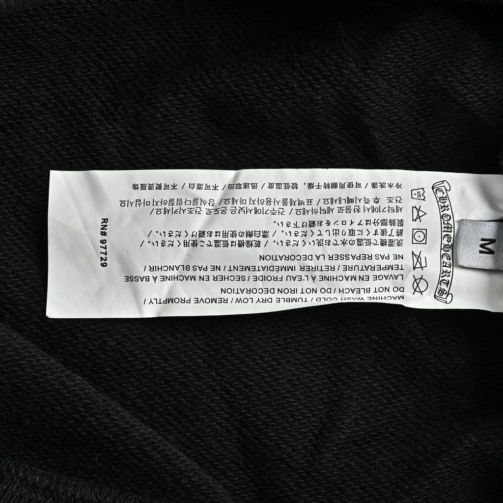 Chrome Hearts Laser-Etched Cross Pullover Hoodie | Black