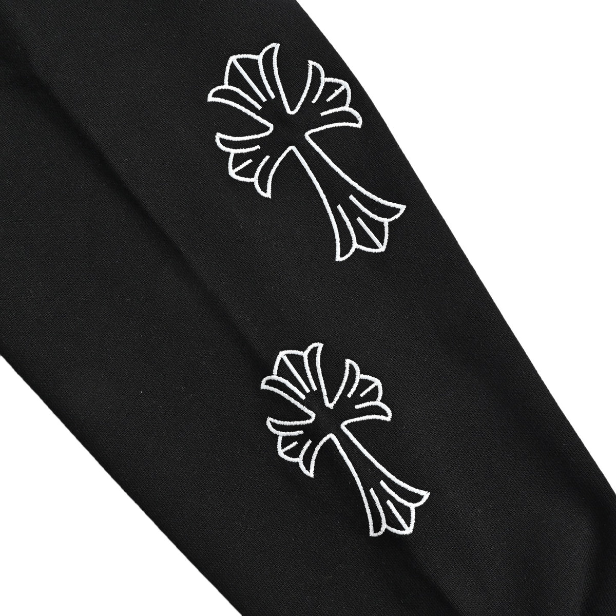 Chrome Hearts Laser-Etched Cross Pullover Hoodie | Black