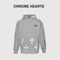Chrome Hearts Laser-Etched Cross Pullover Hoodie | Grey