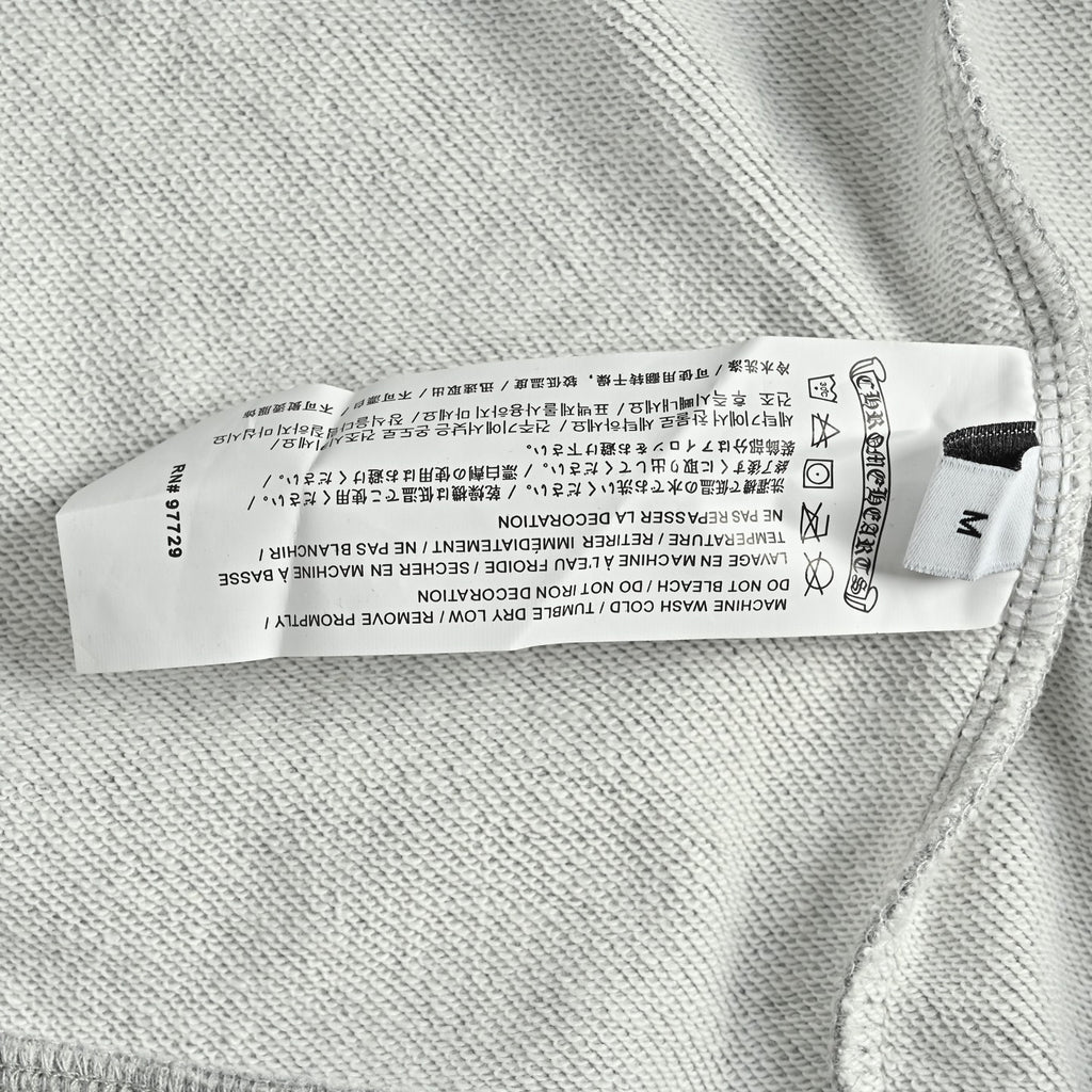 Chrome Hearts Laser-Etched Cross Pullover Hoodie | Grey