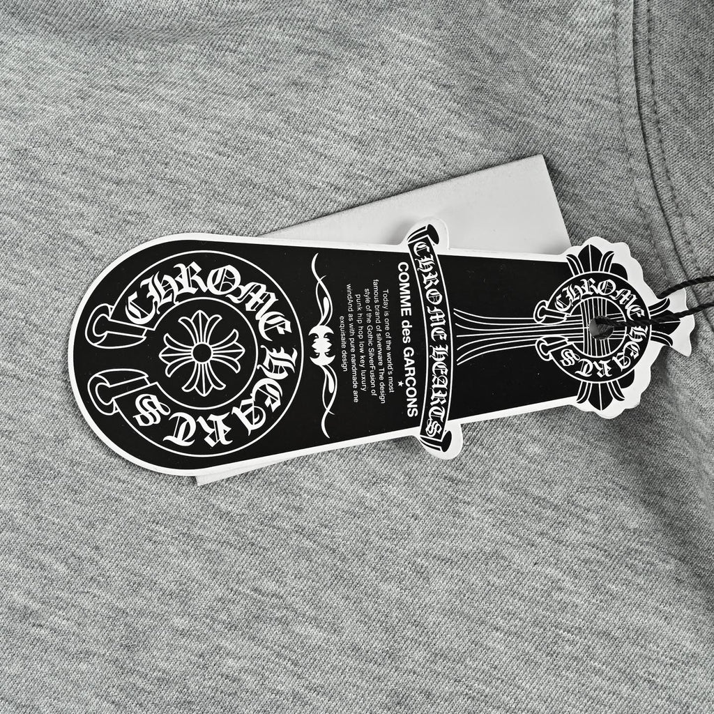Chrome Hearts Laser-Etched Cross Pullover Hoodie | Grey
