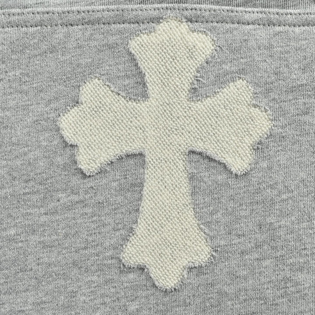 Chrome Hearts Laser-Etched Cross Pullover Hoodie | Grey