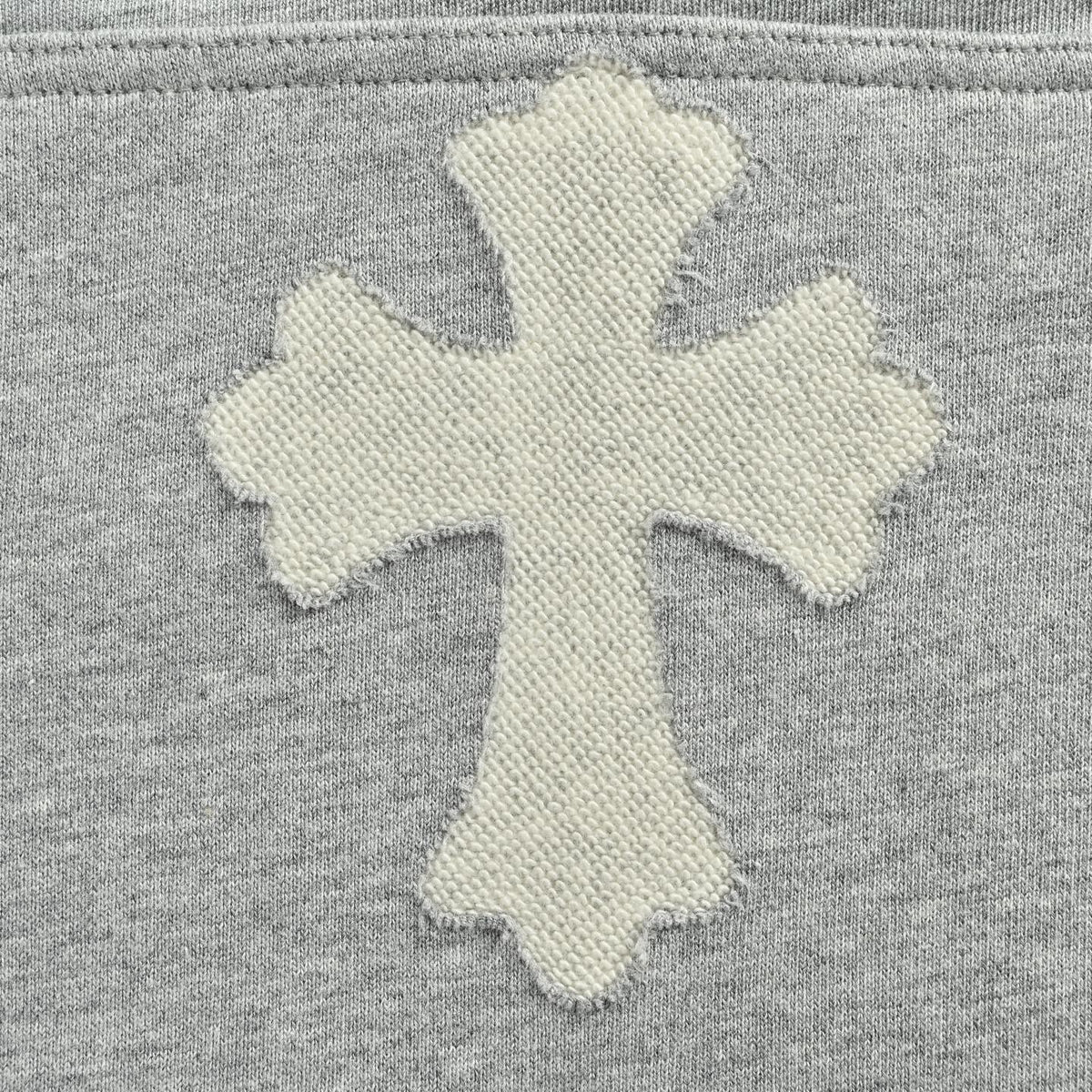 Chrome Hearts Laser-Etched Cross Pullover Hoodie | Grey
