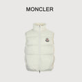 Moncler Alma Large-Logo Quilted Down Vest | Ivory