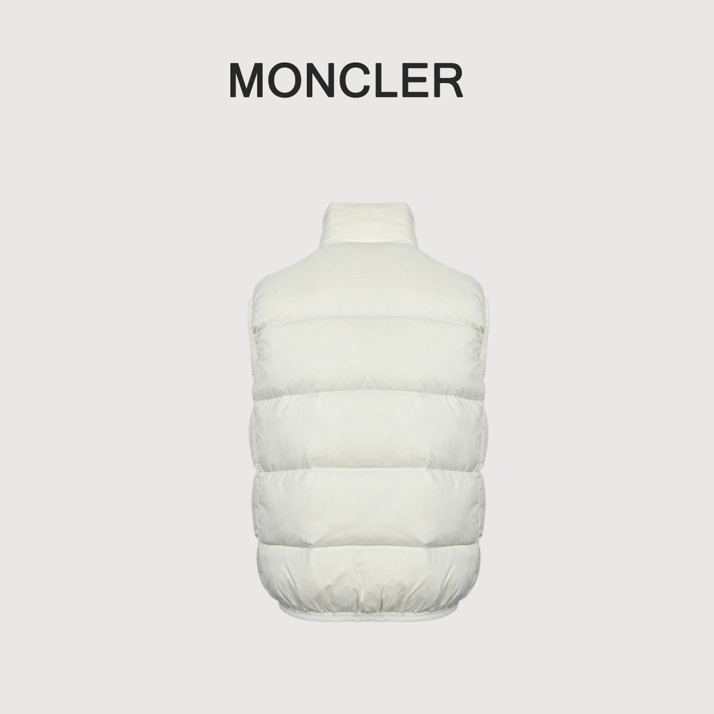 Moncler Alma Large-Logo Quilted Down Vest | Ivory