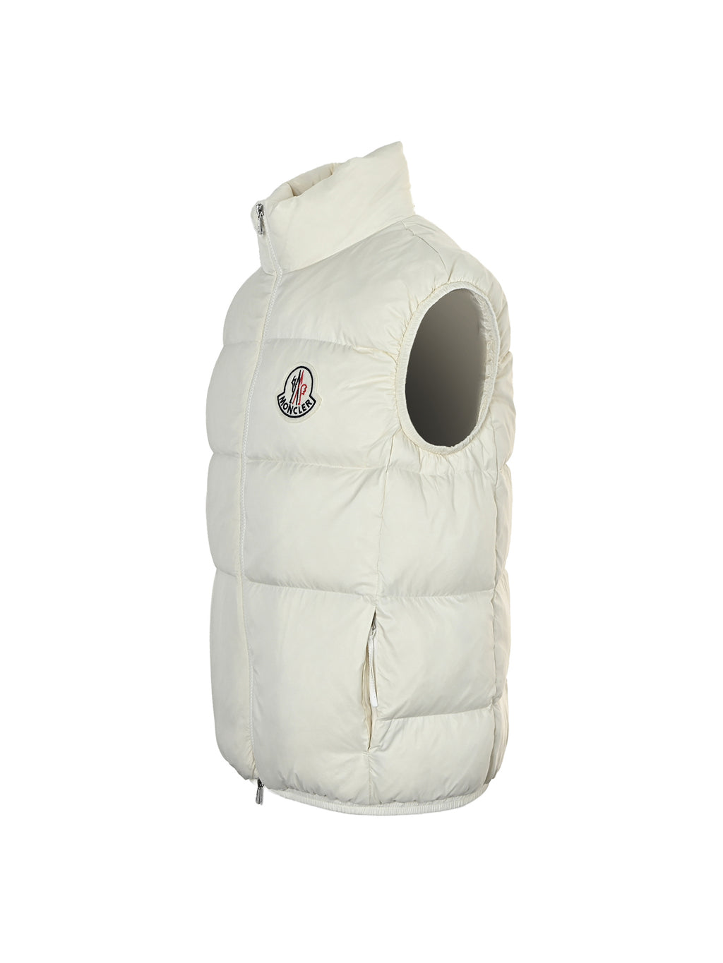 Moncler Alma Large-Logo Quilted Down Vest | Ivory